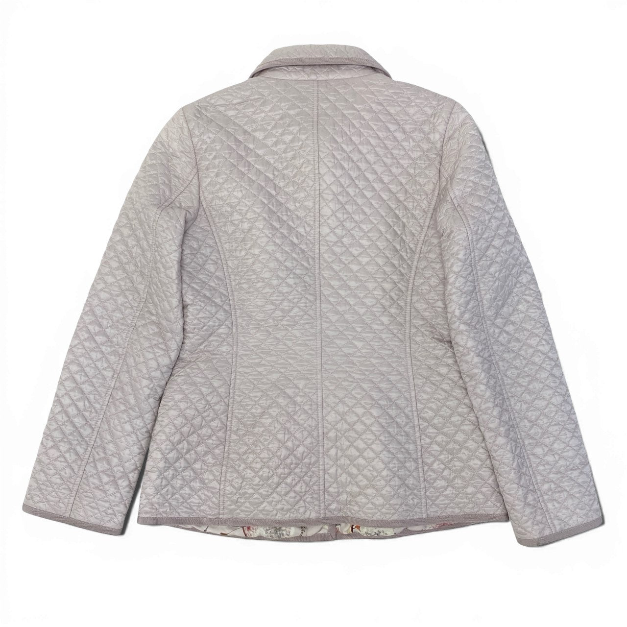 Ea16 Salvatore Ferragamo サルヴァトーレフェラガモ 裏地シルク総柄 キルティングジャケット サイズ40 ピンク系 レディース 薄手アウター 羽織k02i