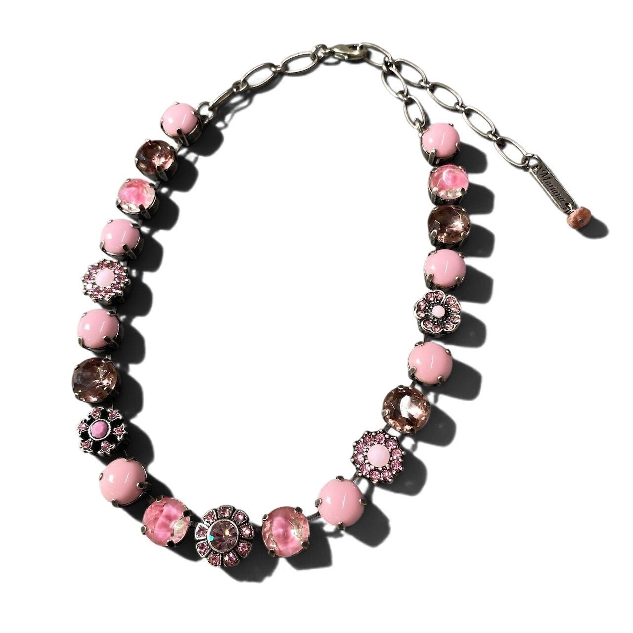 h11 18 《美品》 Mariana マリアナ 天然石 × クリスタル ビジュー ピンク アクセサリー ジュエリー アンティークt18r