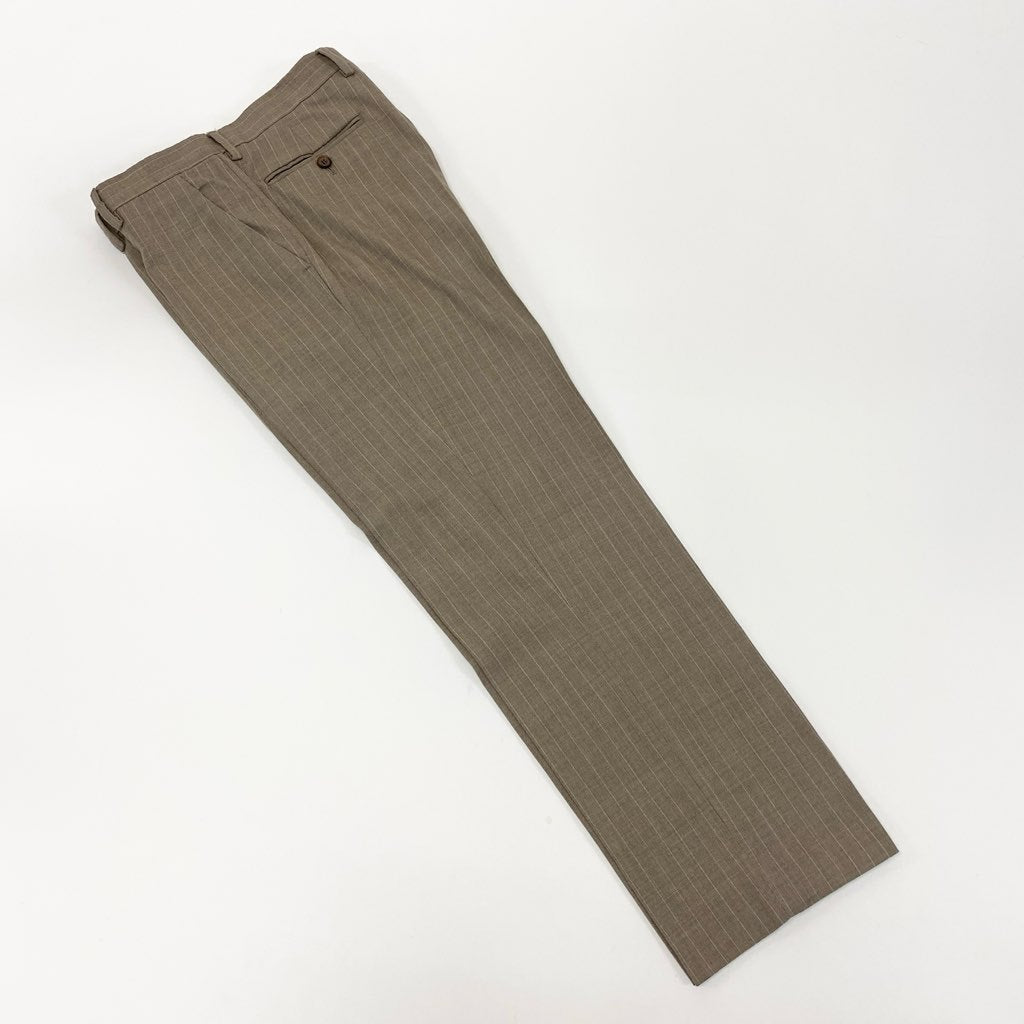 54l28 GIORGIO ARMANI ジョルジオアルマーニ スーツセットアップ テーラードジャケット スラックスパンツ ストライプ イタリア製 50サイズ ベージュ メンズ 男性用o07t