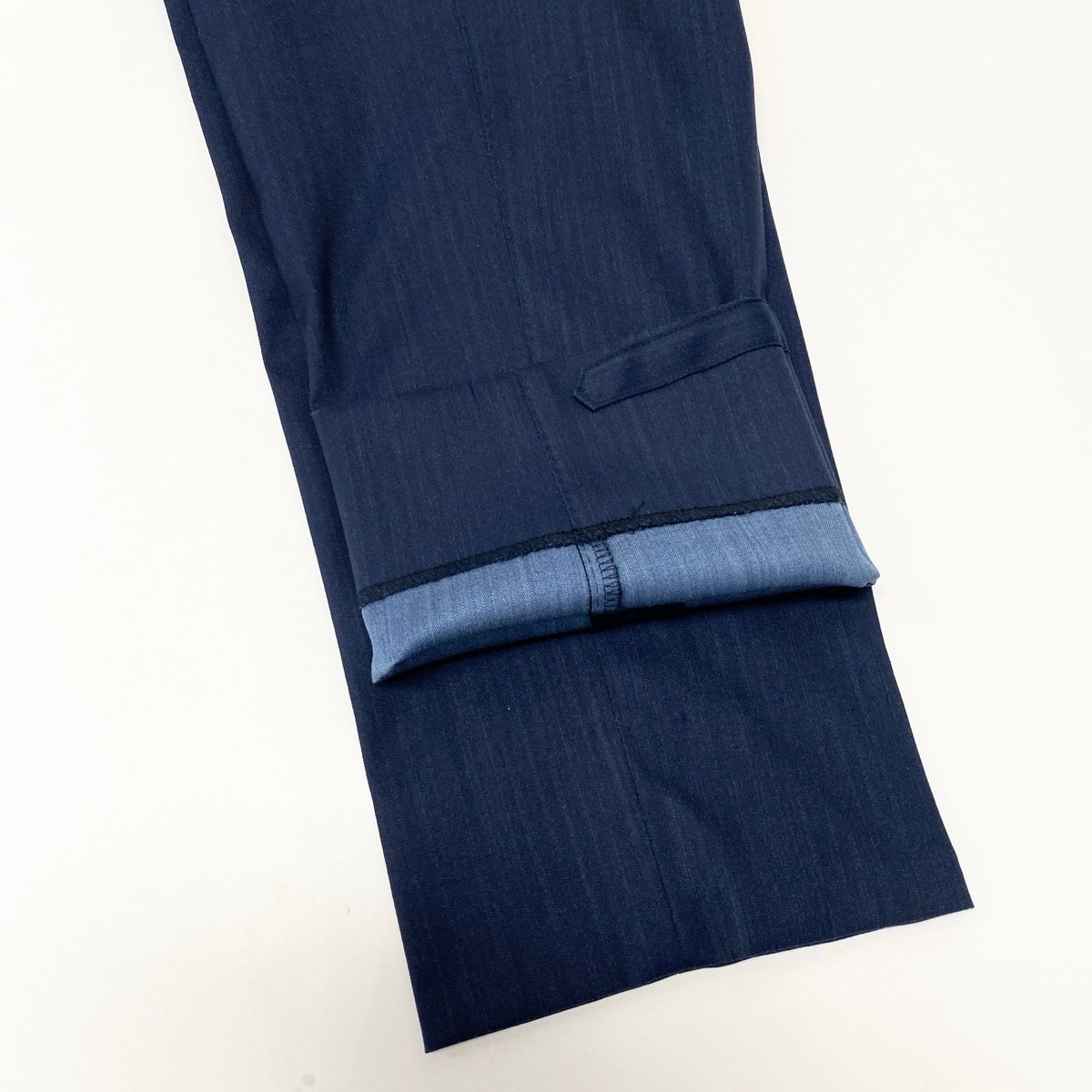 36e27①【美品】 azabu tailor 麻布テーラー Loro Piana ロロピアーナ生地 セットアップ オーダースーツ シングル 2B XLサイズ ネイビー メンズ 紳士服u02t