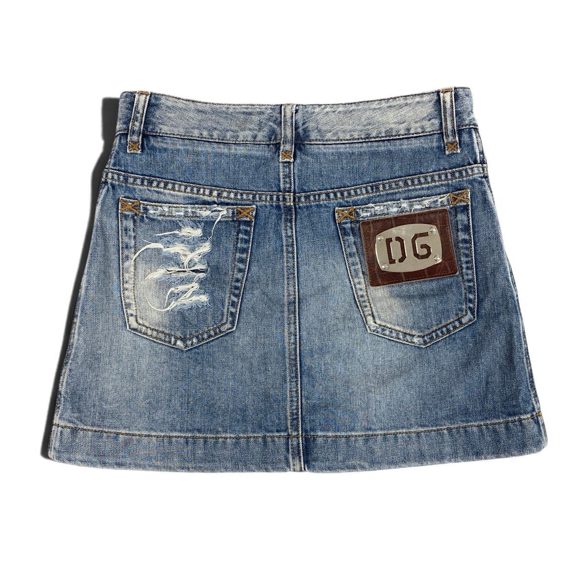 Eh28 【美品】DOLCE&GABBANA デニムスカート ミニスカート イタリア製 36サイズ インディゴ コットン100％ レディース 女性用k02i
