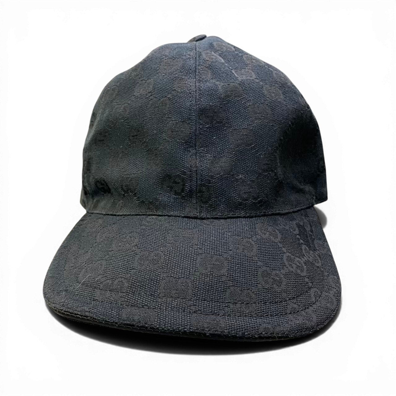 c18 GUCCI グッチ シェリーライン GGキャンバス キャップ Sherry Line GG Canvas Cap サイズL ブラック 帽子 イタリア製