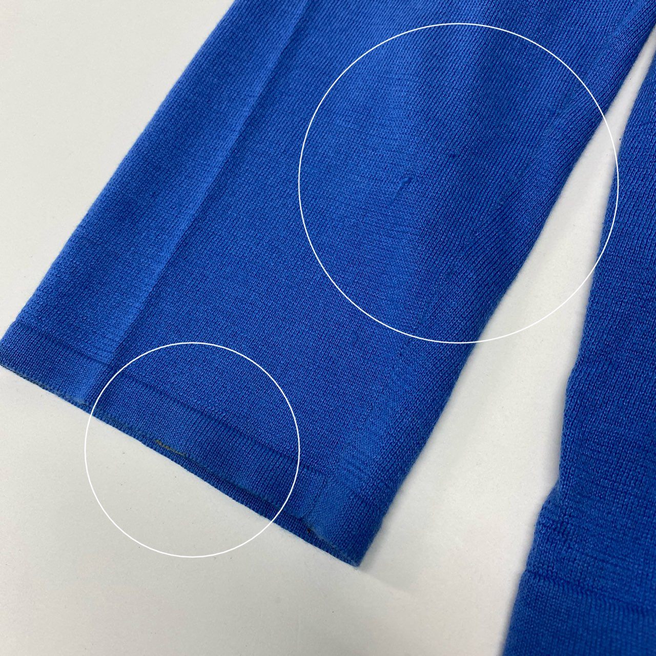 Ea29 HERMES エルメス アンサンブル 長袖カーディガン 半袖ニット 刺繍 イタリア製 40サイズ ブルー レディース 女性用o07t