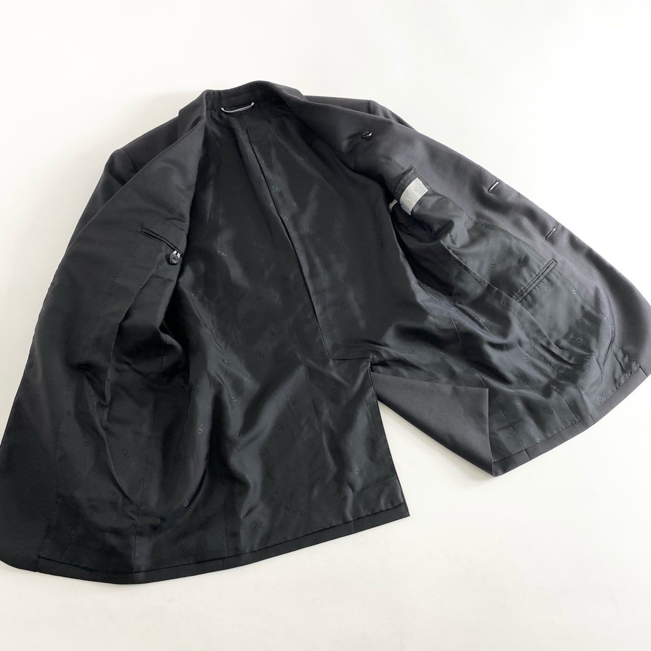 83h13 DIOR HOMME ディオールオム 20AW ストラップロゴ テーラードジャケット ドレスジャケット 013C216A3226 サイズ44 ブラック メンズ 国内正規