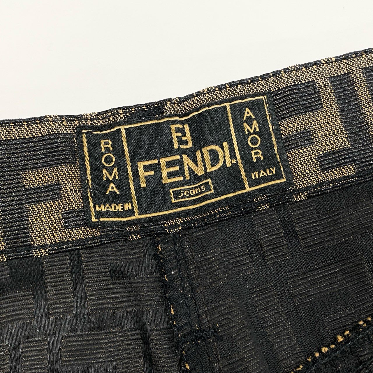 Ib7 FENDI フェンディ タイトミニスカート ズッカ柄 FFロゴ Zucca Print Mini Skirt 40サイズ ベージュ レディース 女性用ta1