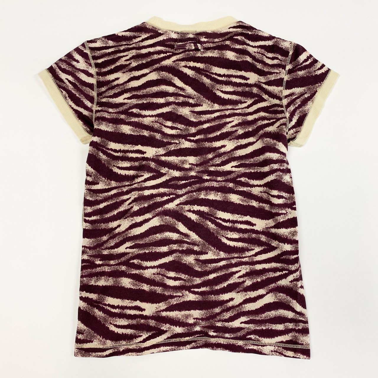 7f11 Jean Paul GAULTIER HOMME ジャンポールゴルチエオム 00s チビT ゼブラ カットソー MA ボルドー ミニTシャツ