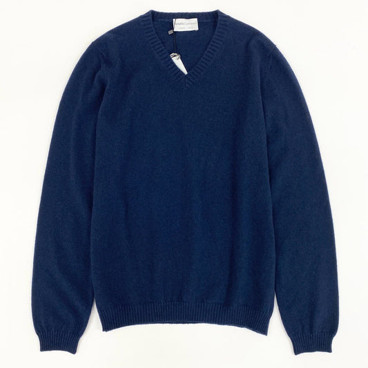 52e23 【未使用品】Settefili Cashmere セッテフィーリカシミア Vネック カシミヤニットセーター サイズ46/XS ネイビー カシミヤ100 カシミア メンズ 男性用 ニット