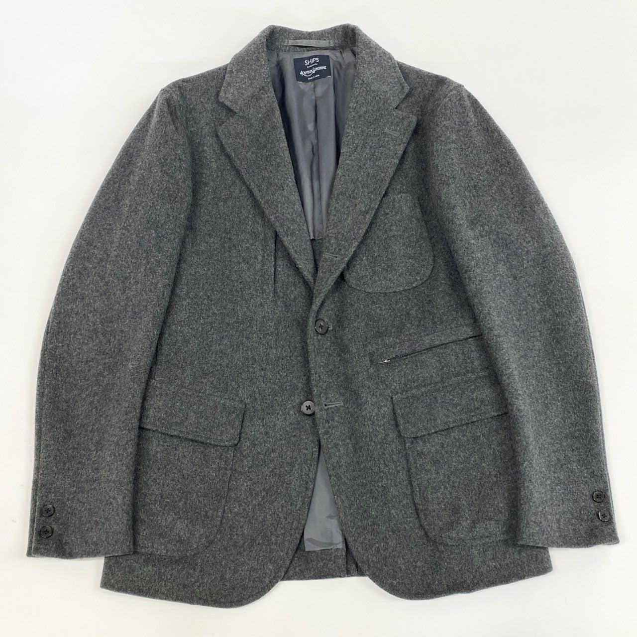 75j29 《美品》SHIPS KAPTAIN SUNSHINE シップス キャプテンサンシャイン ウール テーラードジャケット 日本製 KS x SHIPS x JK01 Mサイズ グレー メンズu02t