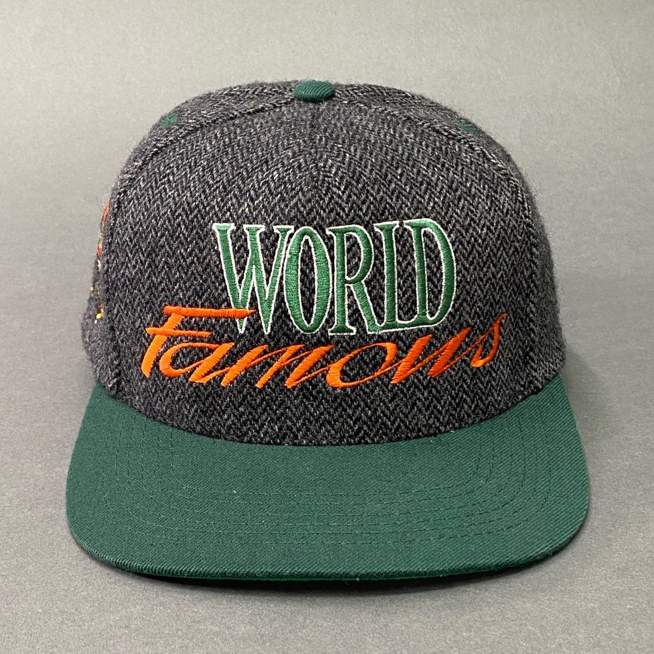 l20 １ Supreme シュプリーム 初期 World Famous 5Panel Cap パネルキャップ グリーン Vintage ビンテージ ヘリンボーン NY スナップバック