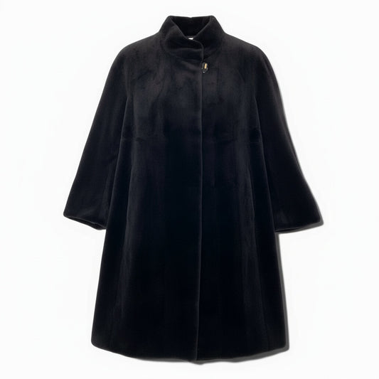 35a15 EMBA エンバ シェアードミンク 超ロングコート 丈約100cm サイズM ブラック 本毛皮 Shared Mink Fur Coatt18r