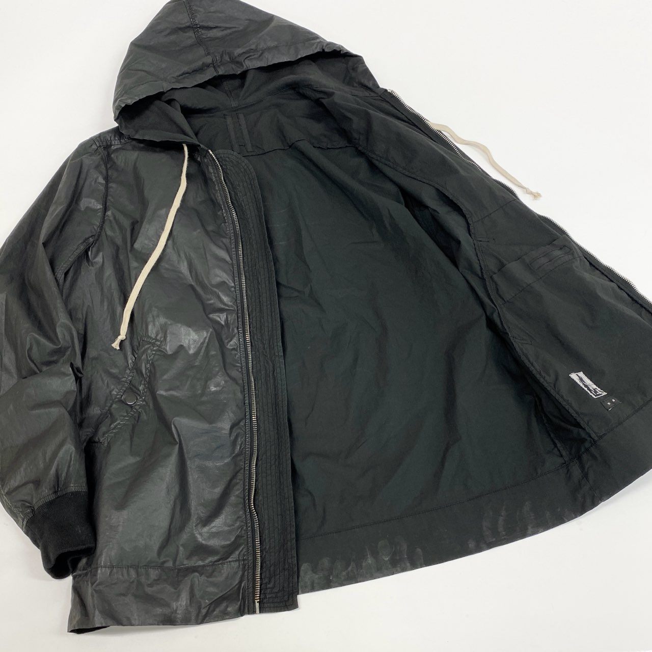 8L5 Rick Owens リックオウエンス コーティングパーカー ジップパーカー DRKSHDW アウター DU3762 Lサイズ ブラック メンズu02t