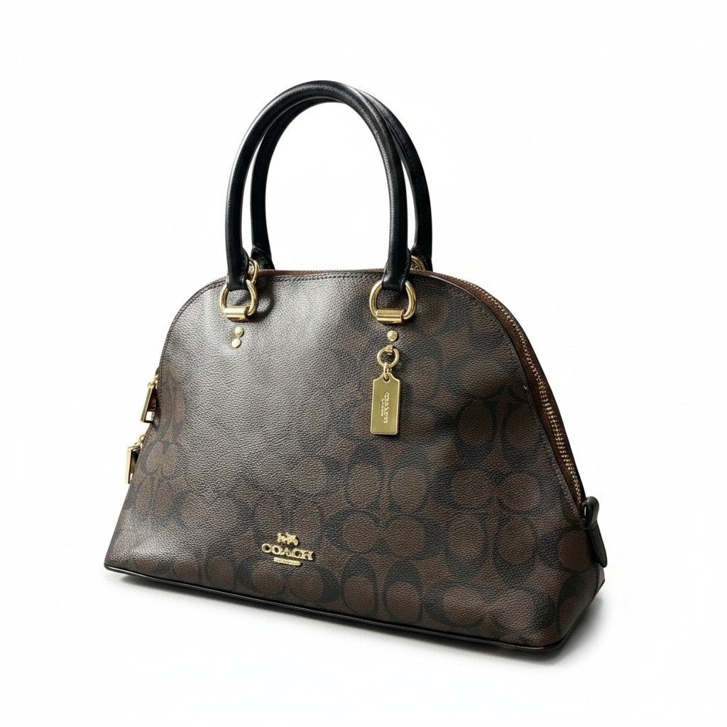 g9 COACH コーチ ケイティ シグネチャー ハンドバッグ Katy Signature Handbag 2558 ブラウン カバン 鞄t18r