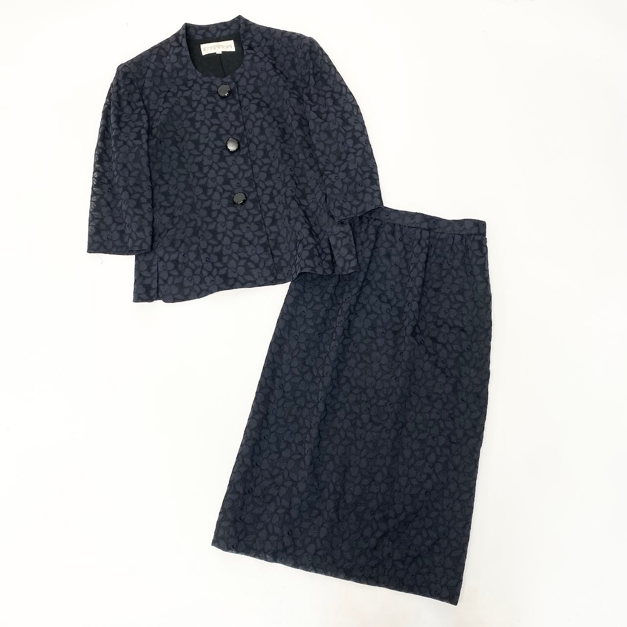 86d9 GIVENCHY ジバンシー フラワーレース セットアップ サイズ10 ネイビー Flour Lace Setup 女性服t18r