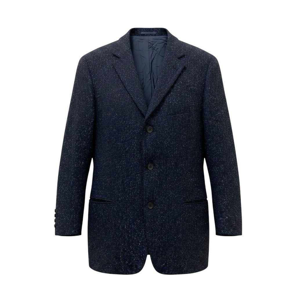 73e15 BOSS HUGO BOSS ボス  ヒューゴボス テーラードジャケット STRETCH シングル 3B サイズ52 ネイビー メンズ 紳士服u02t