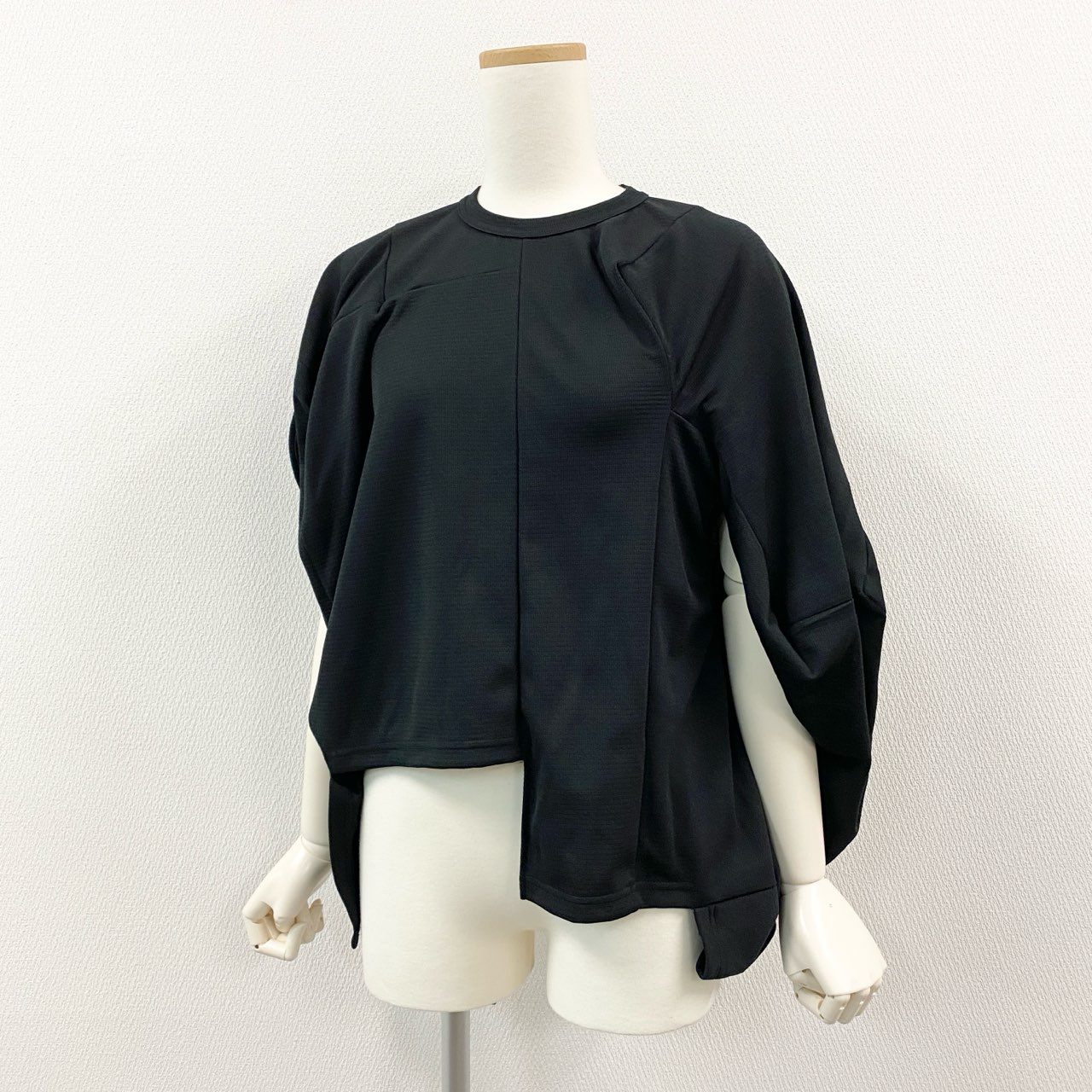 82a29 COMME des GARCONS コムデギャルソン 変形カットソー パッチワーク トップス 日本製 AD2023 GL-T018 Sサイズ ブラック ポリエステル100％ レディースo07t