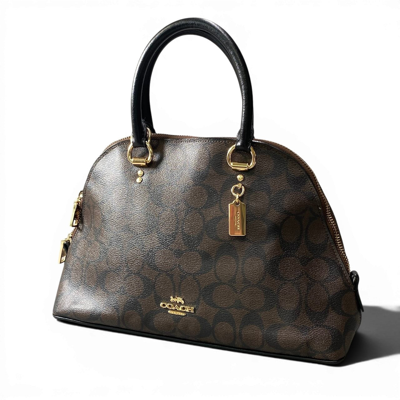 g9 COACH コーチ ケイティ シグネチャー ハンドバッグ Katy Signature Handbag 2558 ブラウン カバン 鞄t18r
