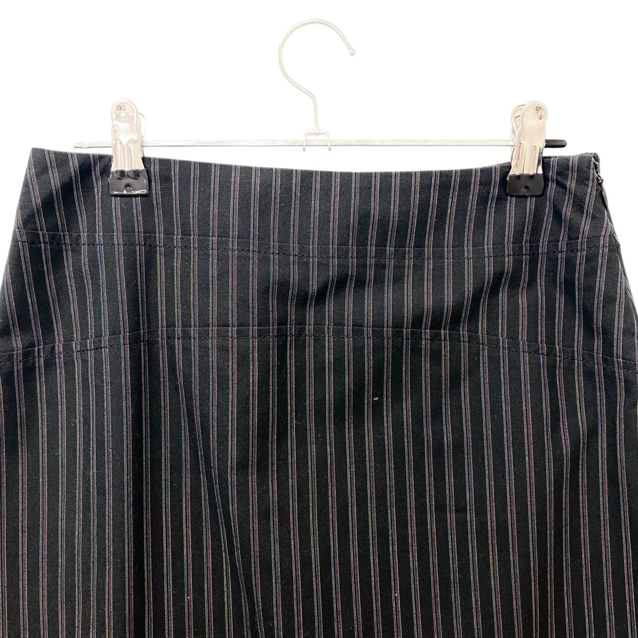 75c13 Paul Smith BLACK ポールスミス ブラック スカートスーツ セットアップ 裏地総柄 40/38 ブラック ストライプ レディースu02t