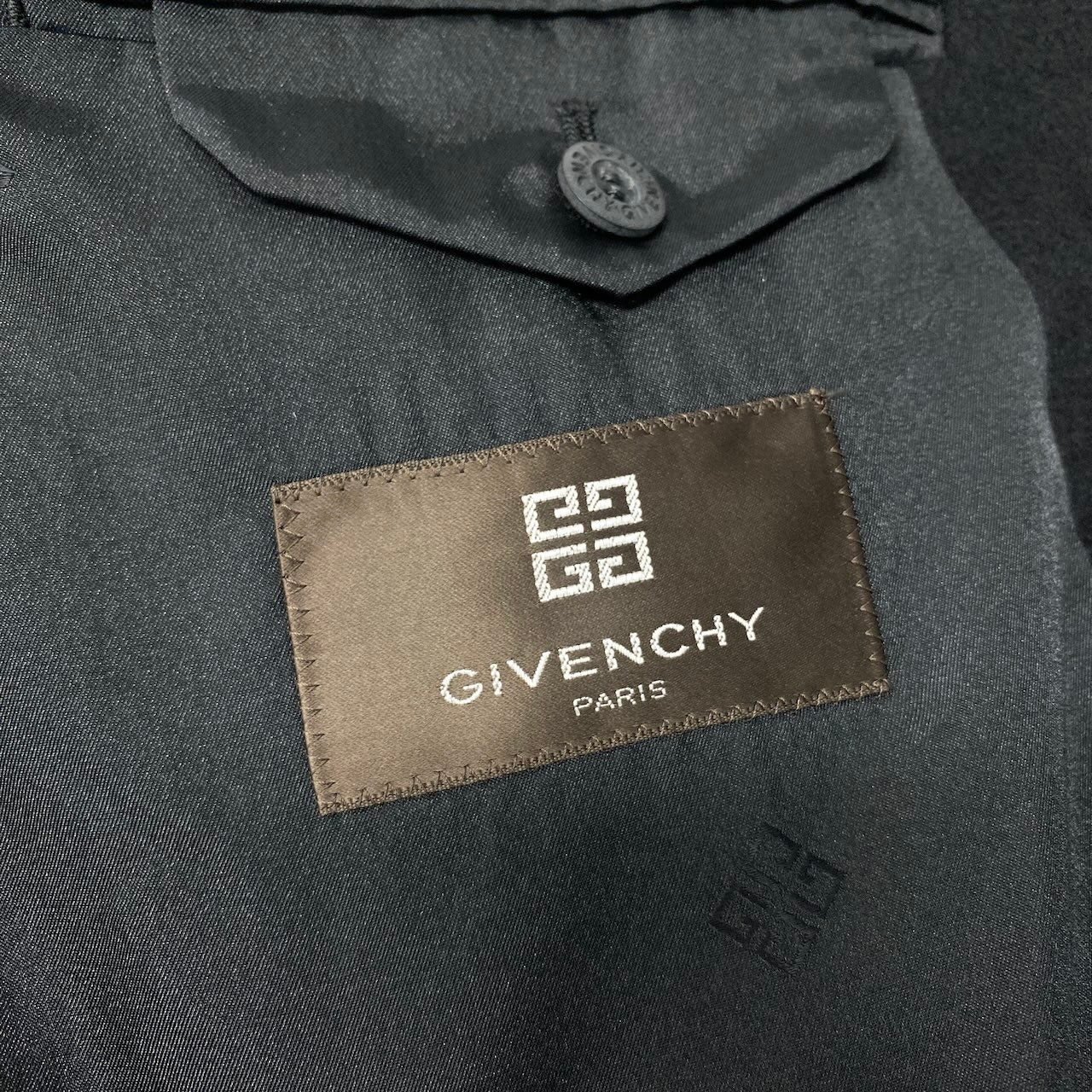 20c24 GIVENCHY ジバンシー ピーコート ロングコート カシミヤコート アウター ブラック カシミヤ100％ メンズ 男性用o07t