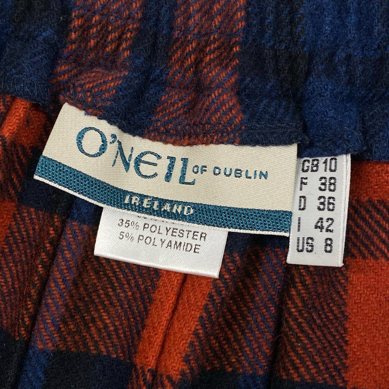 36L10 O’NEIL OF DUBLIN オニールオブダブリン 定番 チェック柄 巻きスカート ロングスカート クリップ付き 10 ブルー オレンジ レディース 女性用u02t
