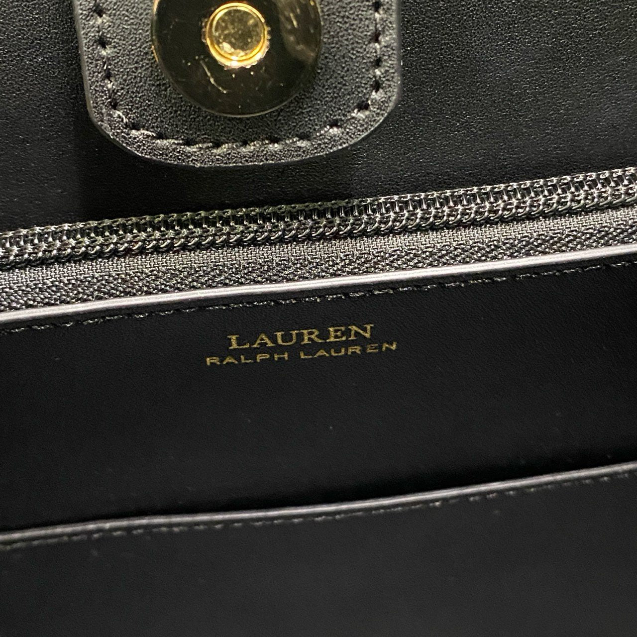 Ab20 LAUREN RALPH LAUREN ラルフローレン ロゴタッセル付き 2WAYレザートートバッグ ブラック ショルダーストラップ有t18r
