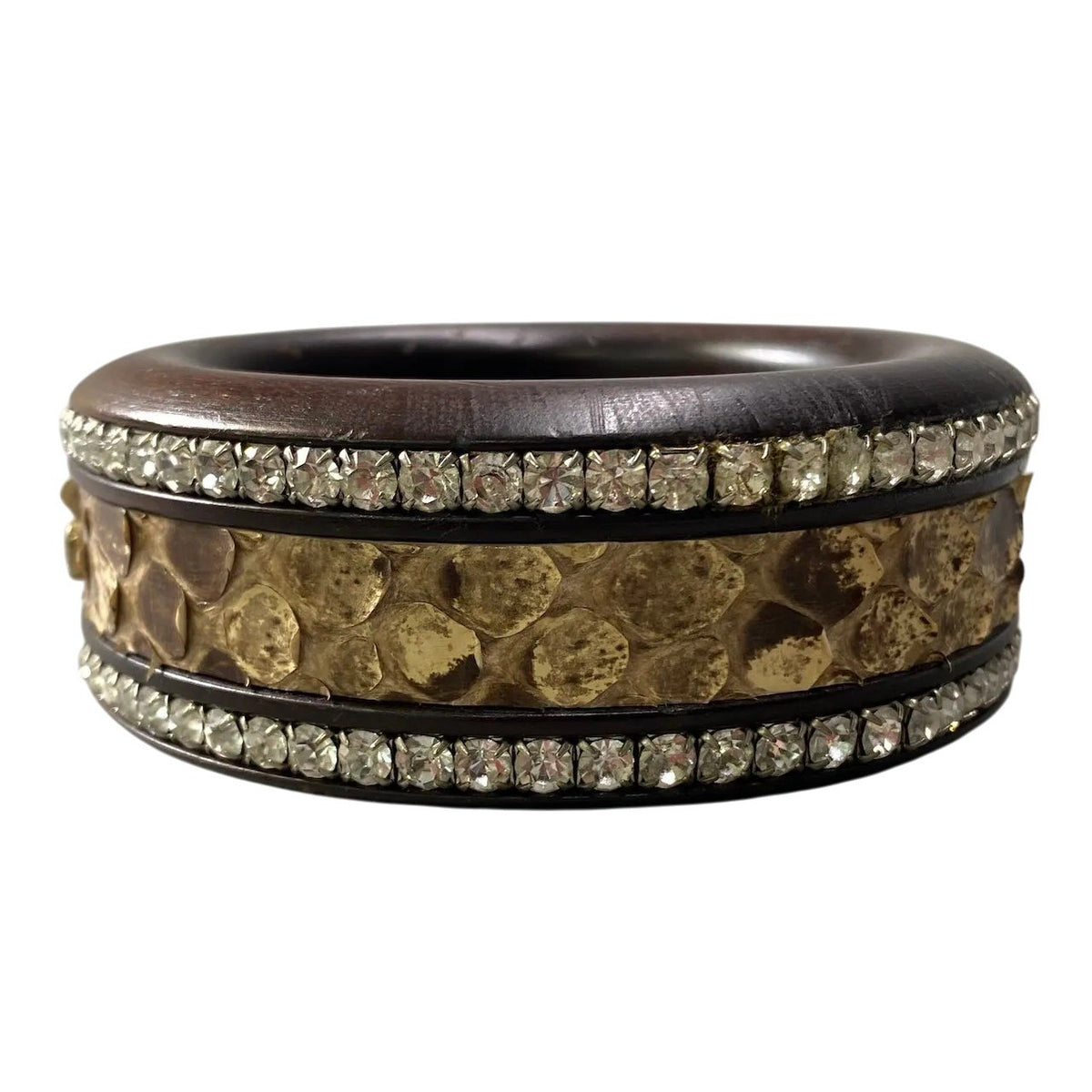g18 DOLCE&GABBANA ドルチェアンドガッバーナ パイソン バングル DGロゴ ダークブラウン ベージュt18rt18r