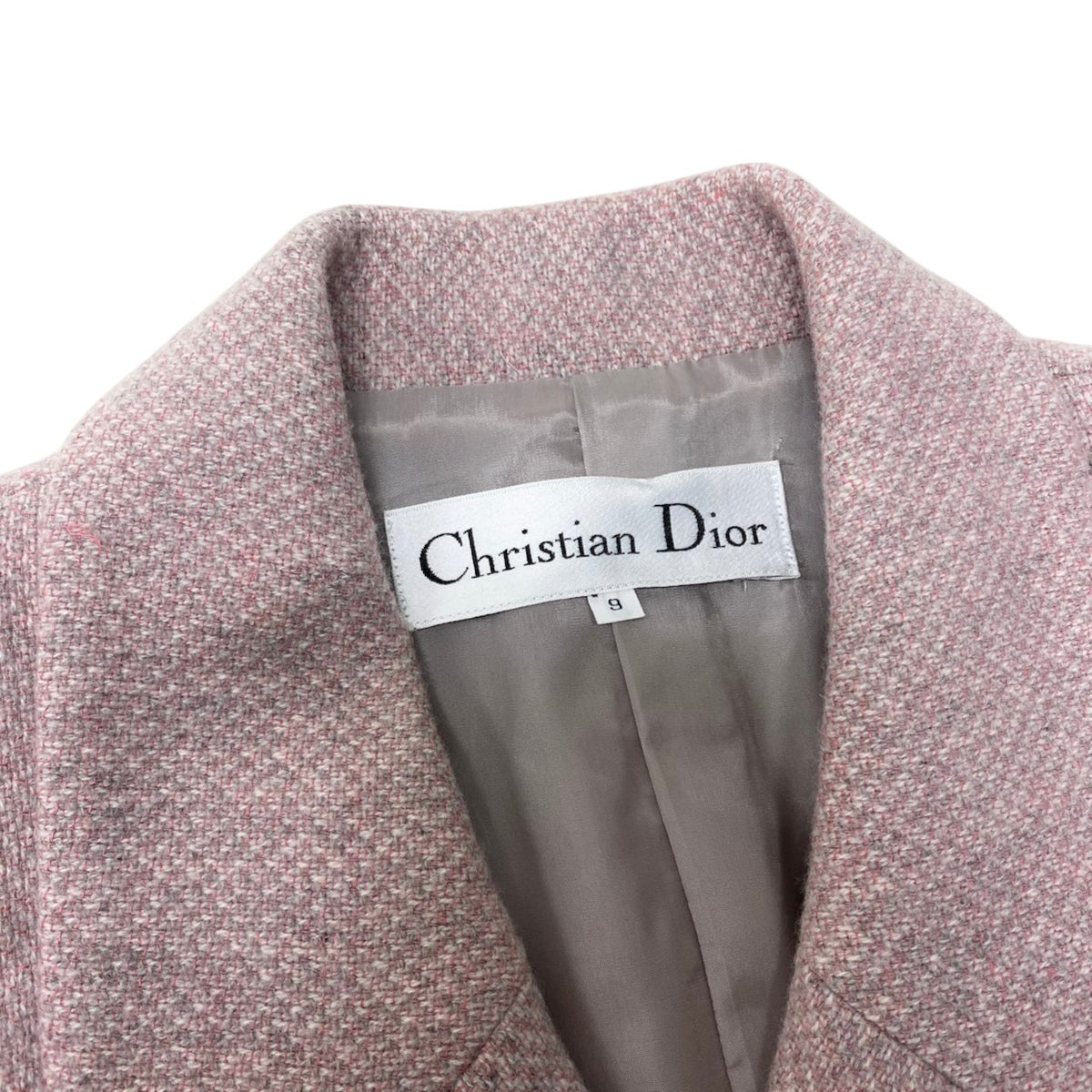 55i16 Christian Dior クリスチャンディオール セットアップ スカートスーツ ダブルブレストジャケット フォーマル サイズ9 ピンク系 ウール100％ レディースo07t