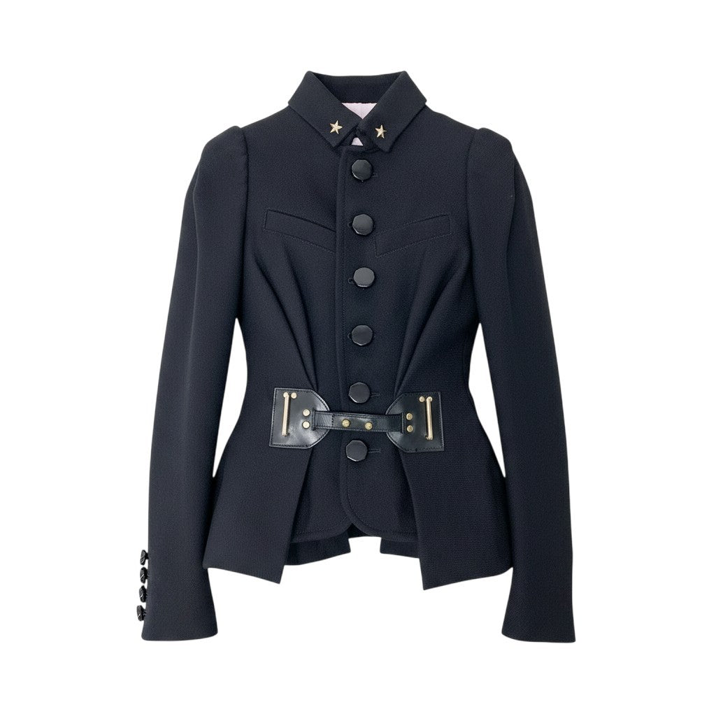 90g24 DSQUARED2 ディースクエアード ここのえ アーカイブ ウールジャケット 星柄 スタッズ サイズ40 ブラック レディース 女性用u02t