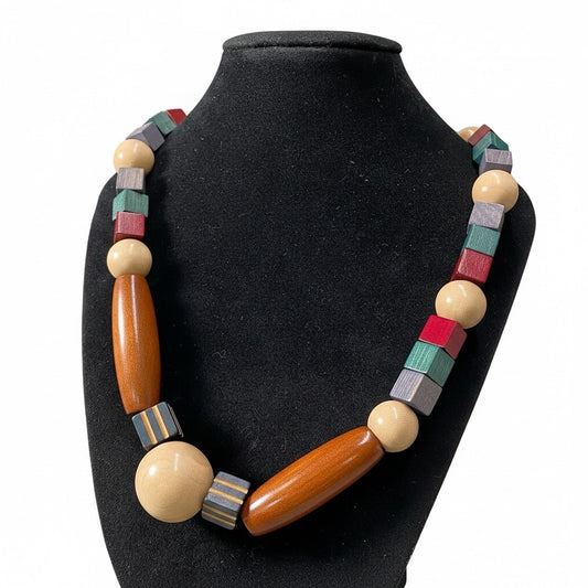e4 m`s braque エムズブラック WOOD BEADS NECKLACE  ウッドビーズ ネックレス アクセサリー マルチカラー メンズu02t