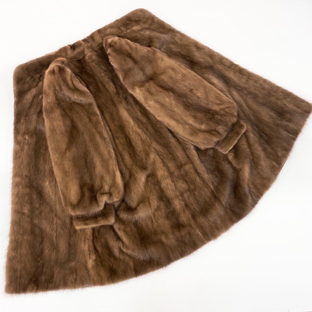 72L9 SAGA MINK サガミンク 銀サガ パステルミンク ロングコート サイズ13号 茶系 最高級本毛皮 MINK FUR 裏地刺繍t18r