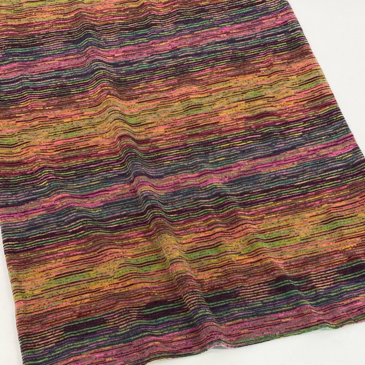 75j29 MISSONI ミッソーニ 長袖ニットワンピース ボーダー 膝丈 イタリア製 72サイズ マルチカラー レディースu02t