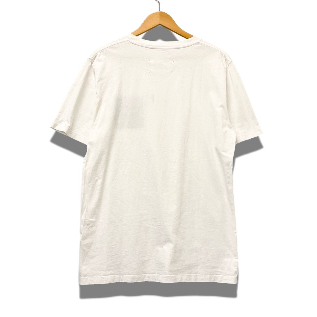 44b17 Martin Margiela マルタンマルジェラ 半袖Tシャツ コットンTシャツ ステレオタイプロゴ 50サイズ ホワイト コットン100％ メンズ 男性用u02t