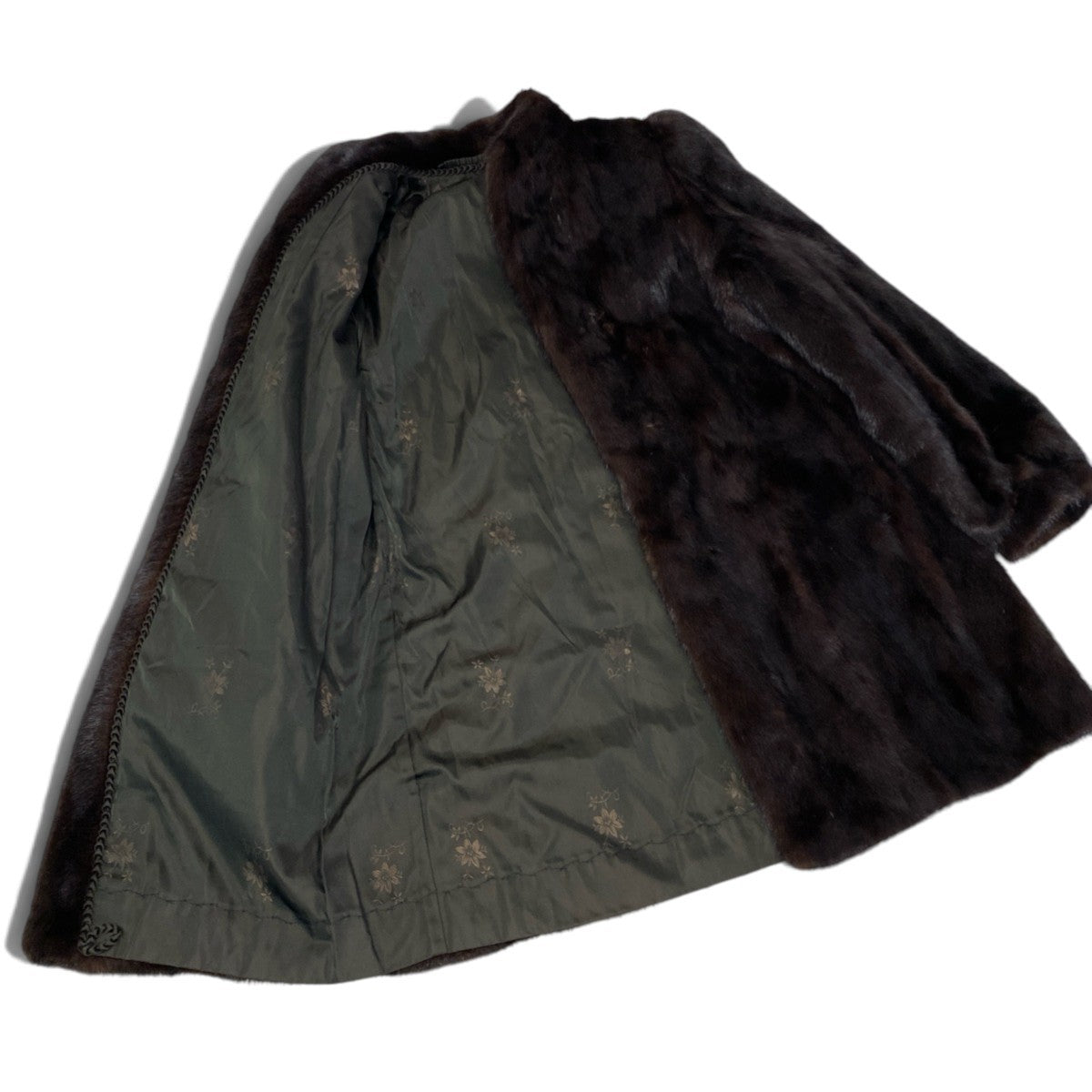 61i24 SAGA MINK サガミンク マホガニーミンク ロングコート サイズ11 ダークブラウン 最高級本毛皮 Mink Fur Long Coat リアルファーt18r