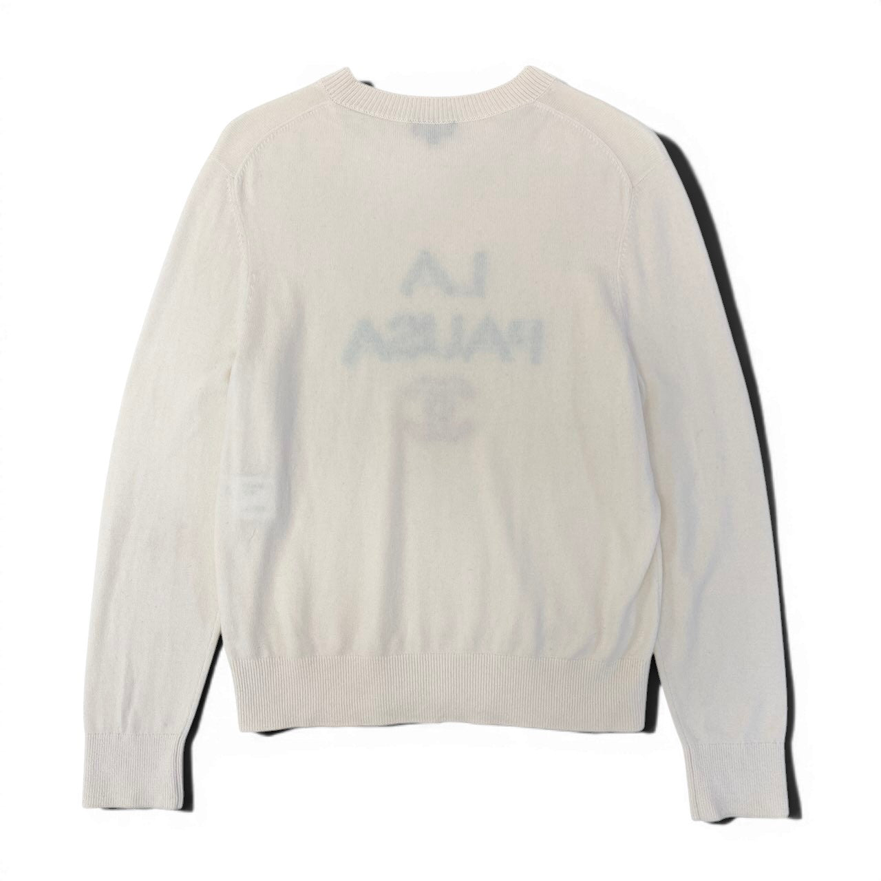 Ce27 CHANEL シャネル LA PAUSA ココマーク カシミヤニット セーター P60439 サイズ42 ホワイト カシミア100％ レディース 女性服ta1