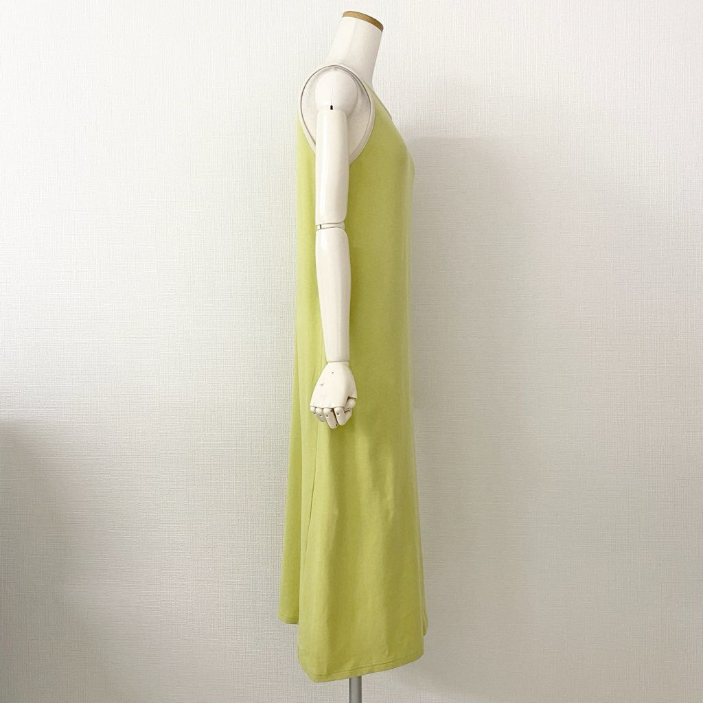 50c21 6 ROKU ロク BICOLOR DRESS バイカラードレス ワンピース 36 イエロー スリット入り ノースリーブ UNITED ARROWS