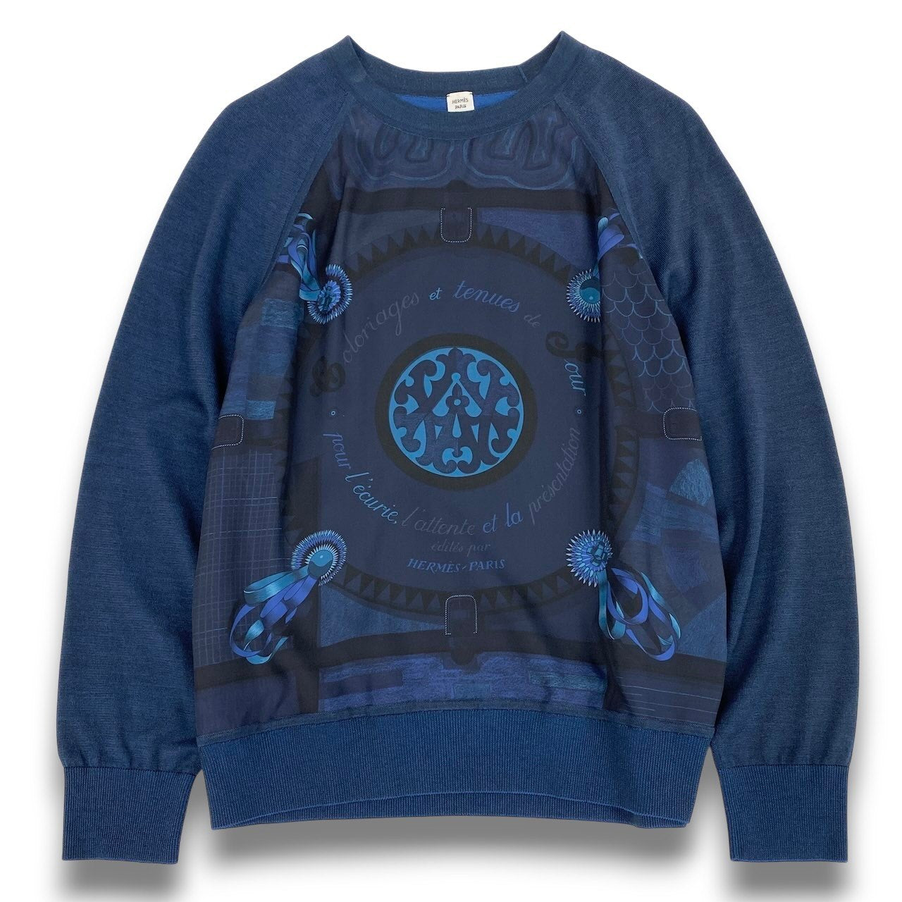 Ec24 《未使用品》定価￥545,600 HERMES エルメス 25AW ツイルレーヌ ロングスリーブニット サイズ38 ネイビー コロリアージュ ドゥ ジュールt18r
