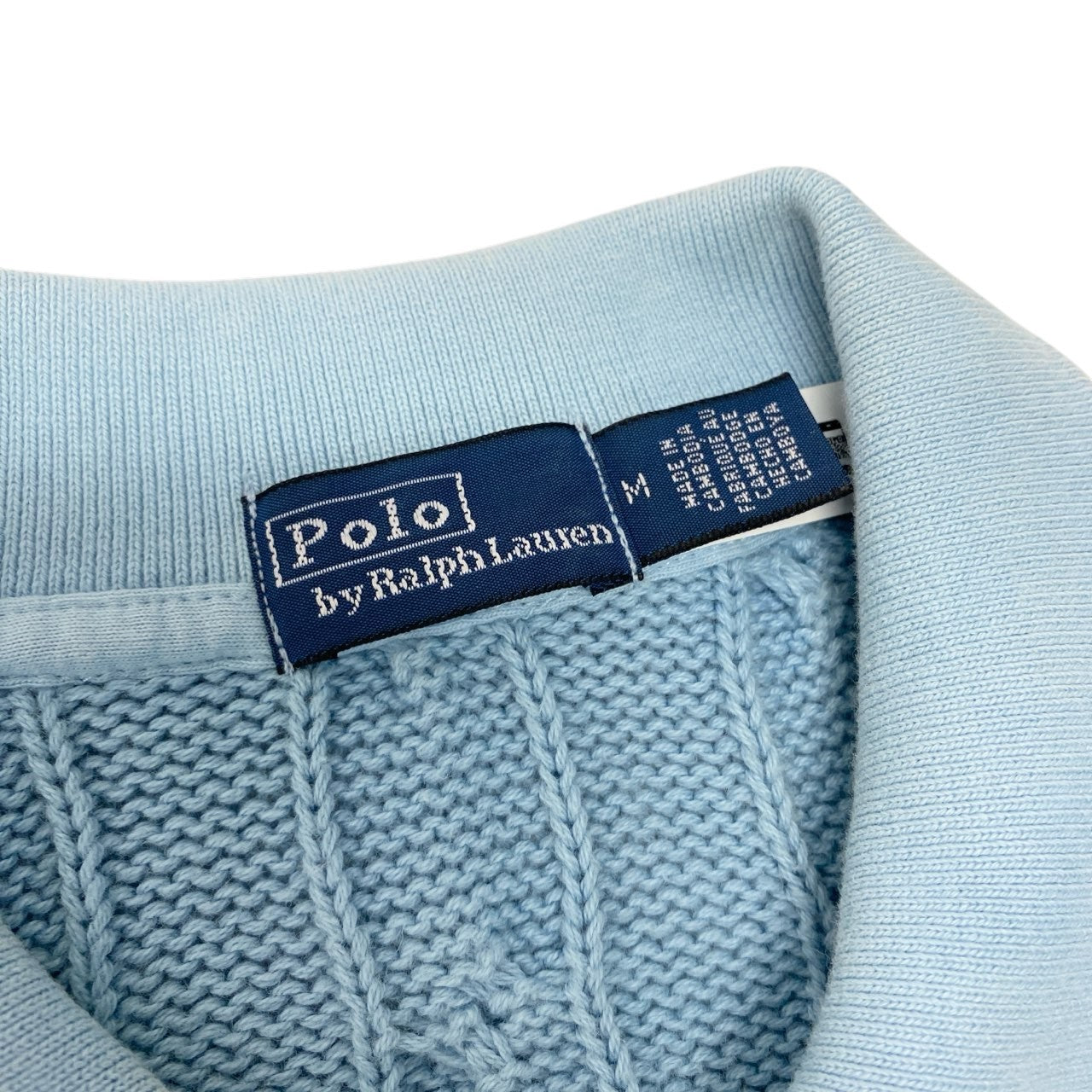 5c5 Polo by Ralph Lauren ポロバイラルフローレン ヴィンテージ加工 半袖ニット ポロシャツ トップス M ライトブルー コットン レディースu02t