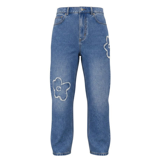 e8 《未使用品》 MARNI マルニ 25SS ボーイフレンド フラワー デニムパンツ SS25 Boy Friend Flour Denim Pants サイズ40 ブルー タグ付t18r