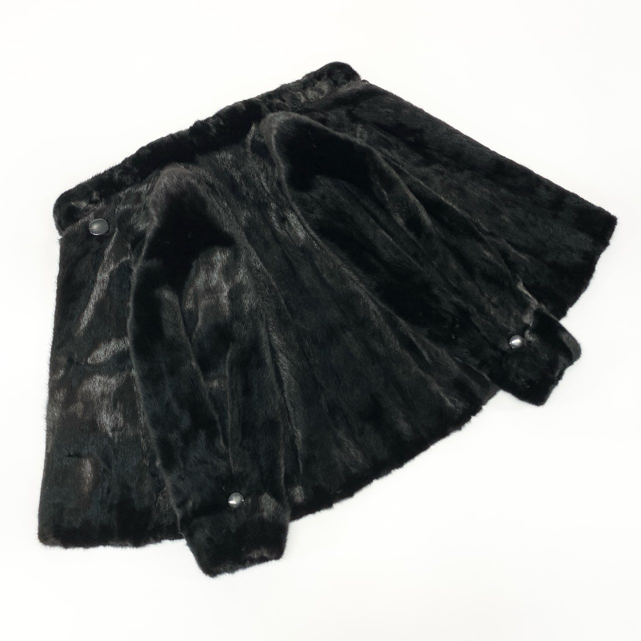 87L17 POLA amian SAGA MINK ROYAL サガミンクロイヤル 金サガ ダークミンク ファーコート サイズF ブラック 最高級本毛皮 MINK FUR ポケット有t18r