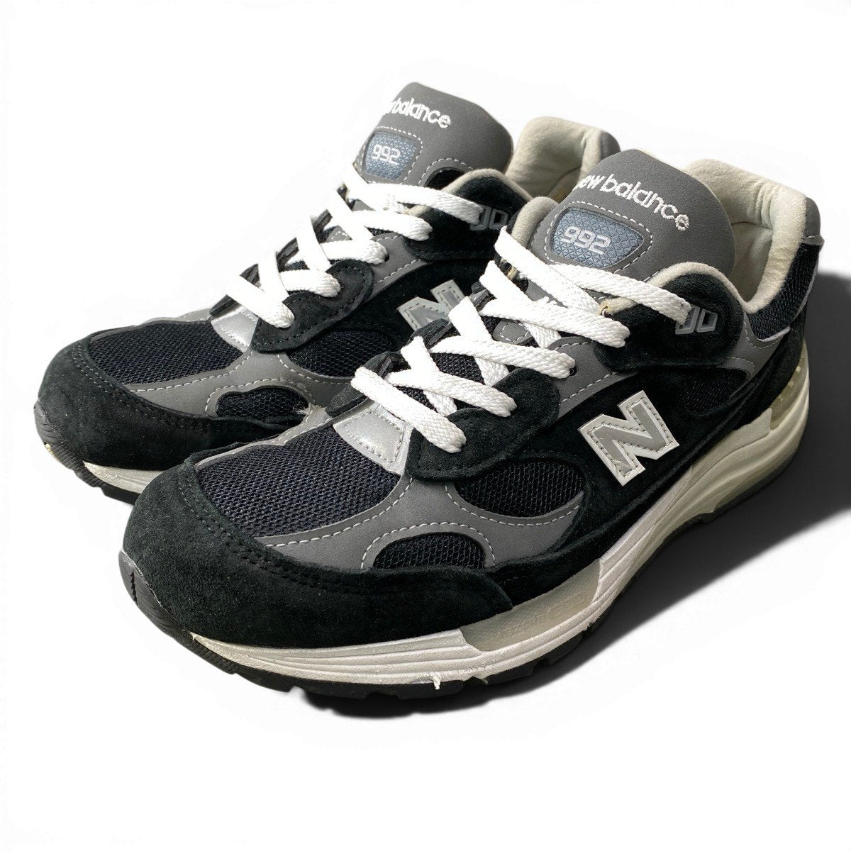 1g1 new balance ニューバランス Made in USA 992 Core ローカットスニーカー シューズ スエード M922EB 25cm ブラック グレー ホワイト メンズ 紳士靴o07t