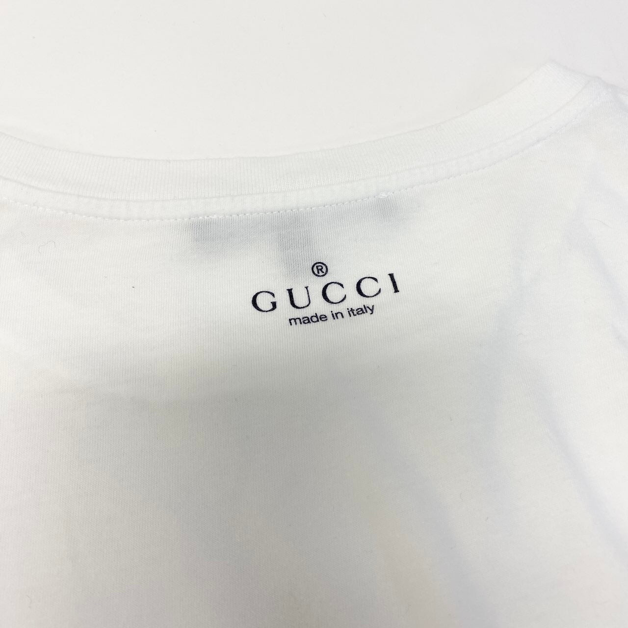 3d27 GUCCI グッチ 半袖Tシャツ クルーネック カットソー トップス サイズS ホワイト コットン100％ メンズ 紳士服u02t