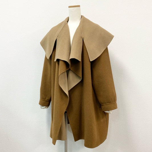 53j17 BALLY バリー オープンフロントコート フーディーコート アウター オールド カシミヤ F ブラウン ベージュ レディースu02t