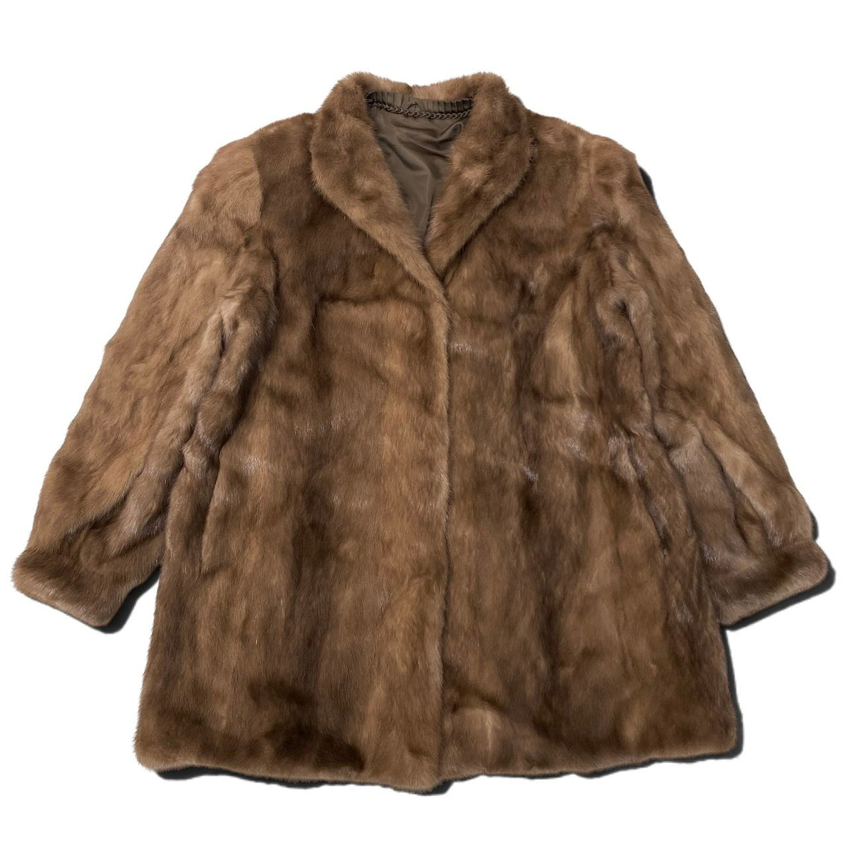 12i21 パステルミンク ファーコート サイズ15 ブラウン 本毛皮 Pastel Mink Fur Coat リアルファー タグ付t18r