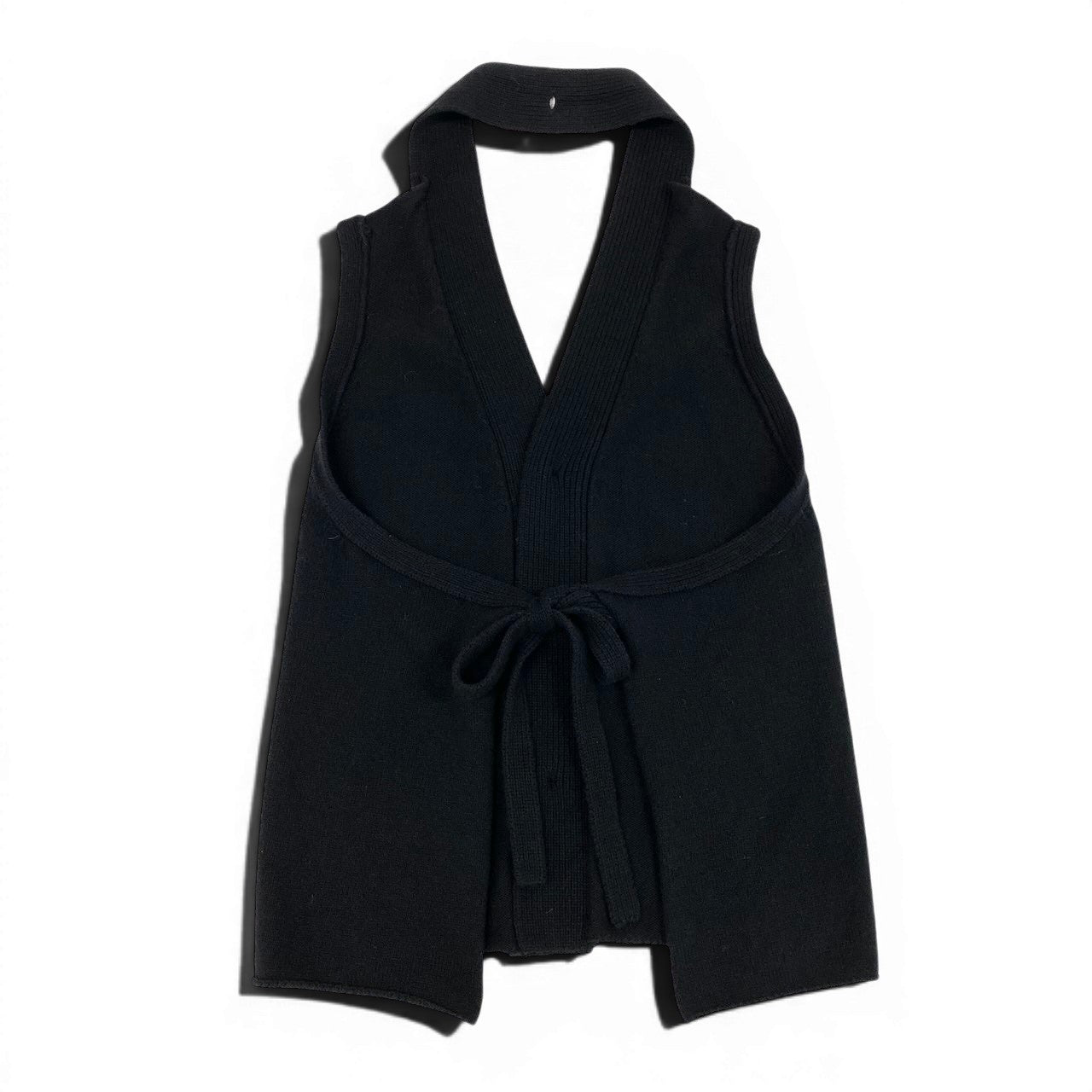 20d18 Yohji Yamamoto ヨウジヤマモト 変形ニットベスト ニットセーター トップス FV-B52-001 2サイズ ブラック メンズ 男性用u02t