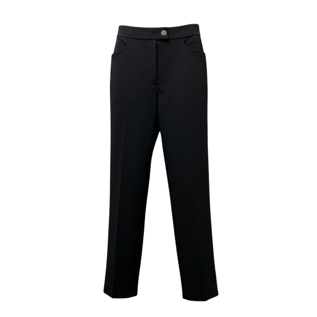 75e18 CHANEL スラックスパンツ ボトムパンツ P19726V11502 34サイズ ブラック ウール100％ レディース 女性用u02t