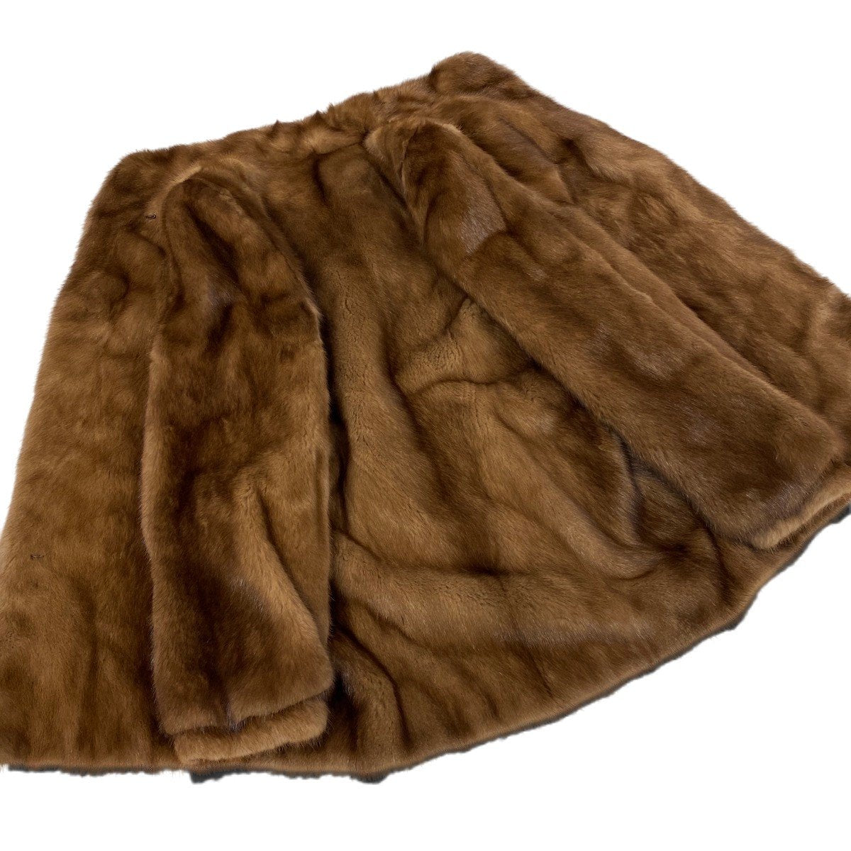 36j7 パステルミンク ファーコート サイズ11 茶系 本毛皮 Pastel Mink Fur Coat リアルファーt18r