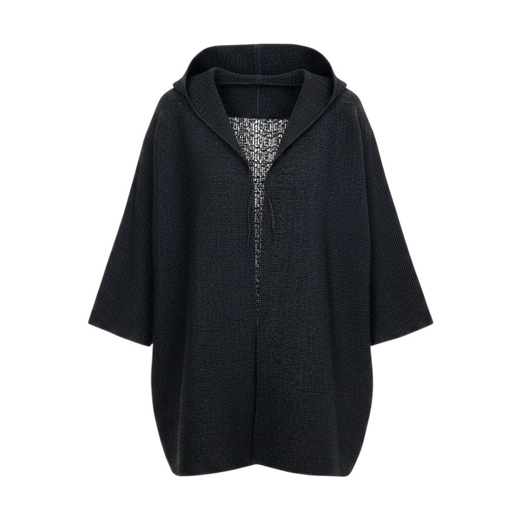 Ah28 me ISSEY MIYAKE ミーイッセイミヤケ プリーツトッパーカーディガン シアー ブラック ポリエステル レディースo07t