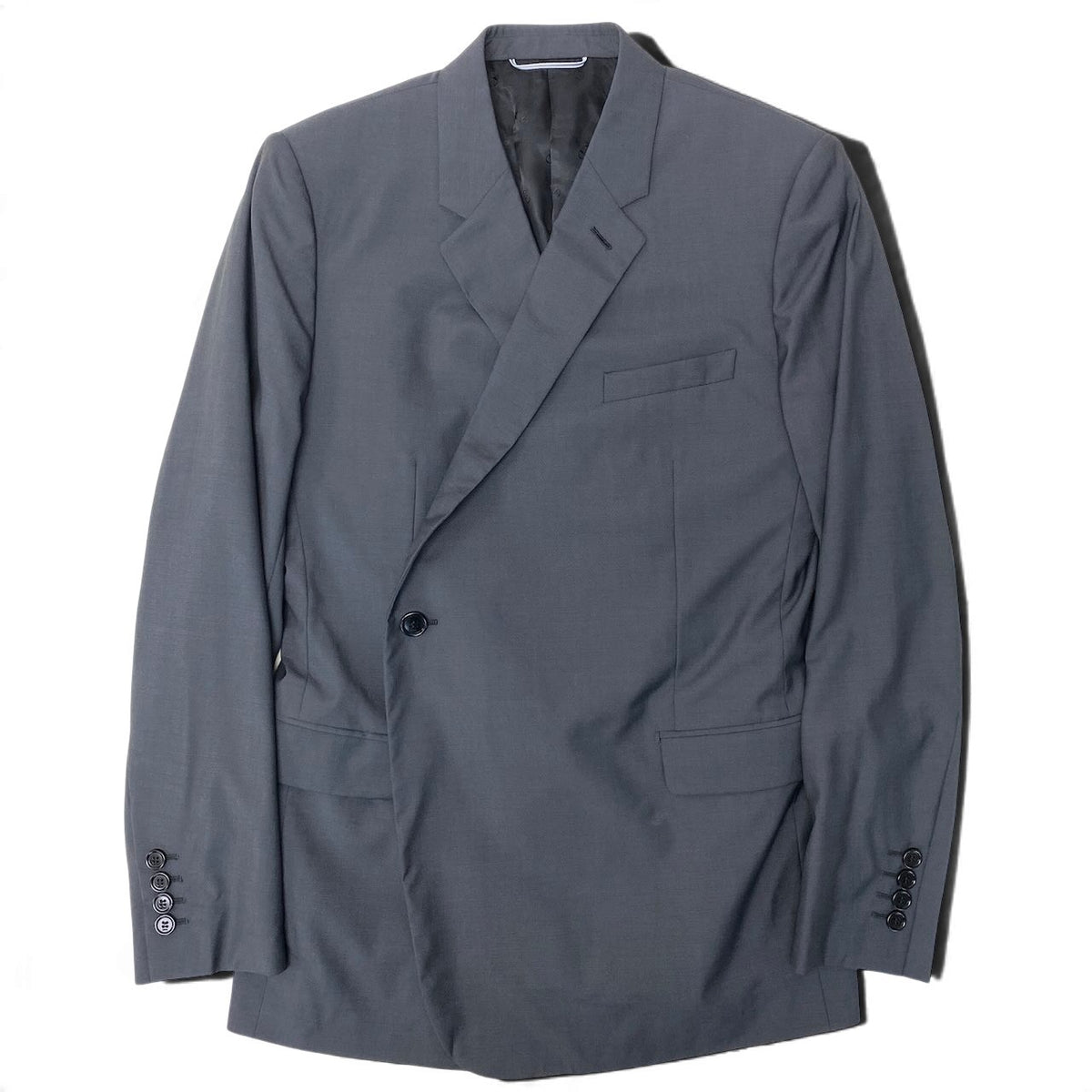 48j16【極美品】 DIOR ディオール テーラードジャケット シングル 1B サイズ46 ダークグレー ウール シルク メンズ 紳士服u02t