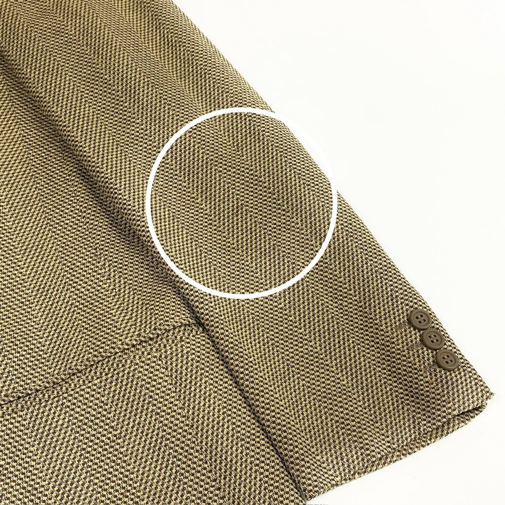 32l24 GIORGIO ARMANI ジョルジオアルマーニ テーラードジャケット ヘリンボーンジャケット シングルジャケット イタリア製 44サイズ ベージュ系 メンズo07t