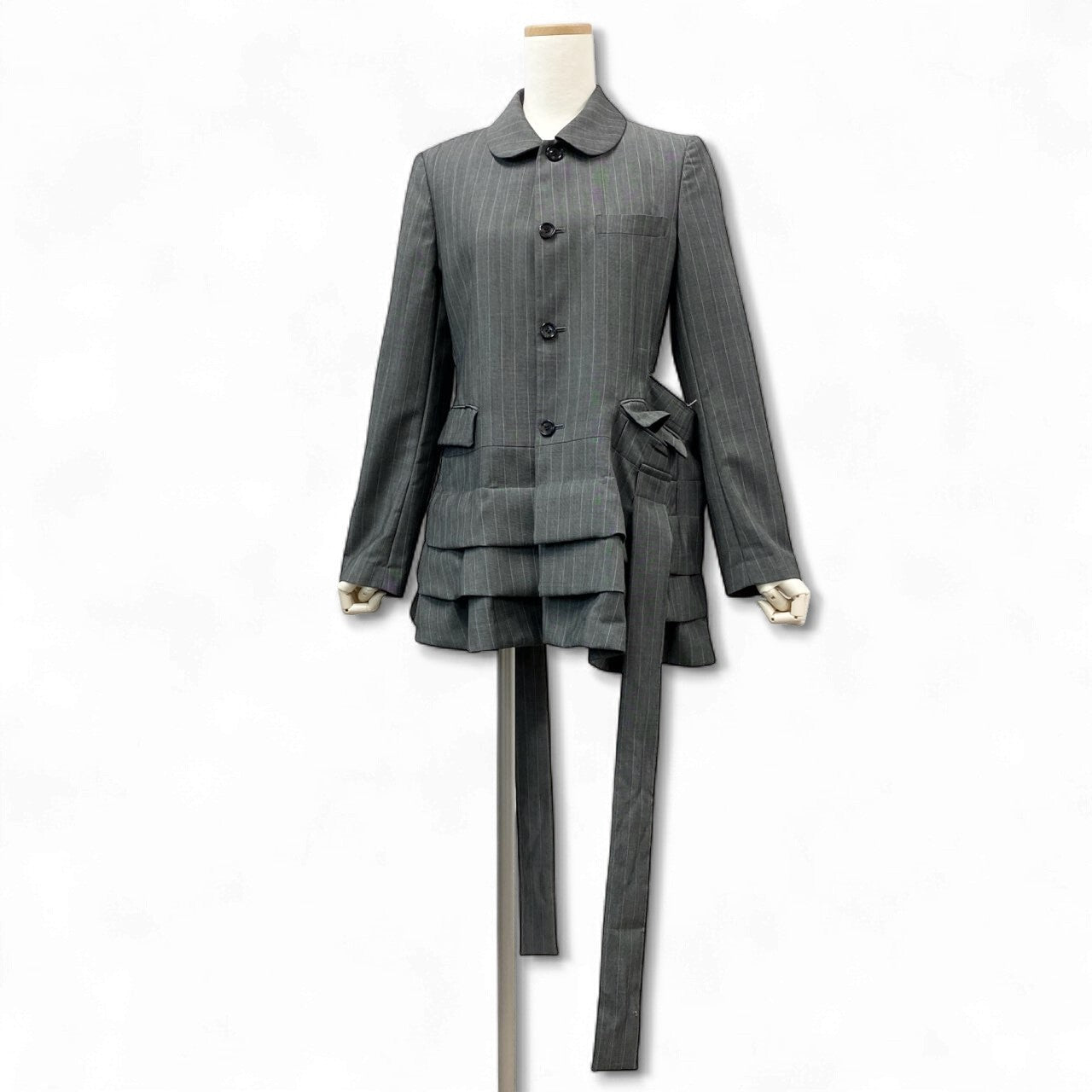 4k23 COMME des GARCONS コムデギャルソン AD2016 変形ジャケット デザインジャケット サイズS グレー レディースk02i