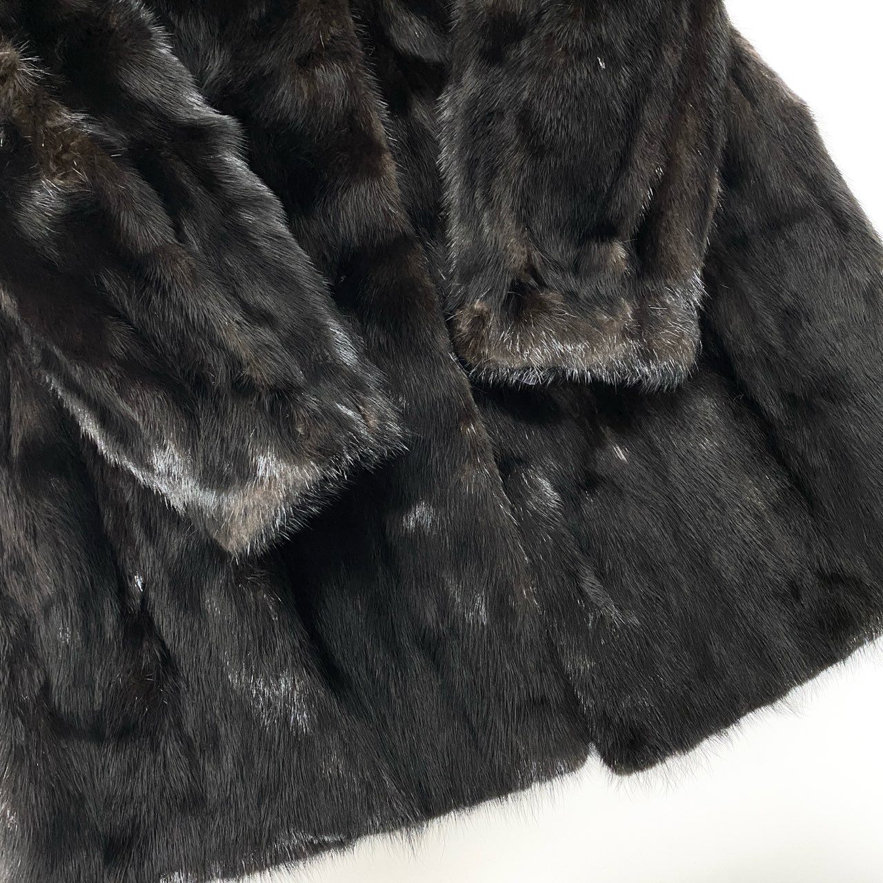 25c14 《タグ付》 Best Angle ダークミンク ファーコート サイズ9 ブラックブラウン 本毛皮 Dark Mink Fur Coatt18r